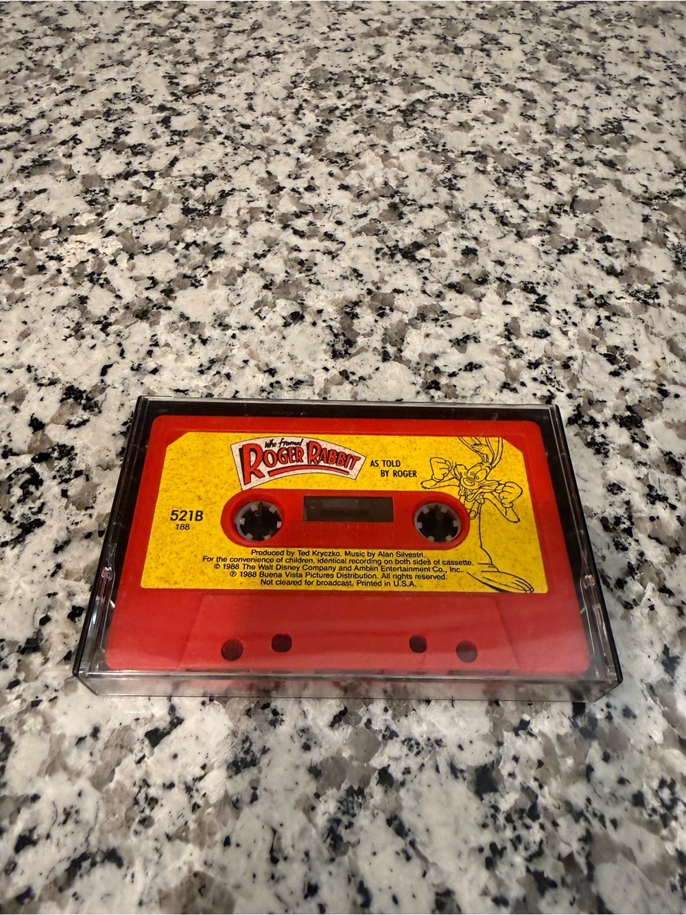 Who Framed Roger Rabbit Red Audio Cassette Tape